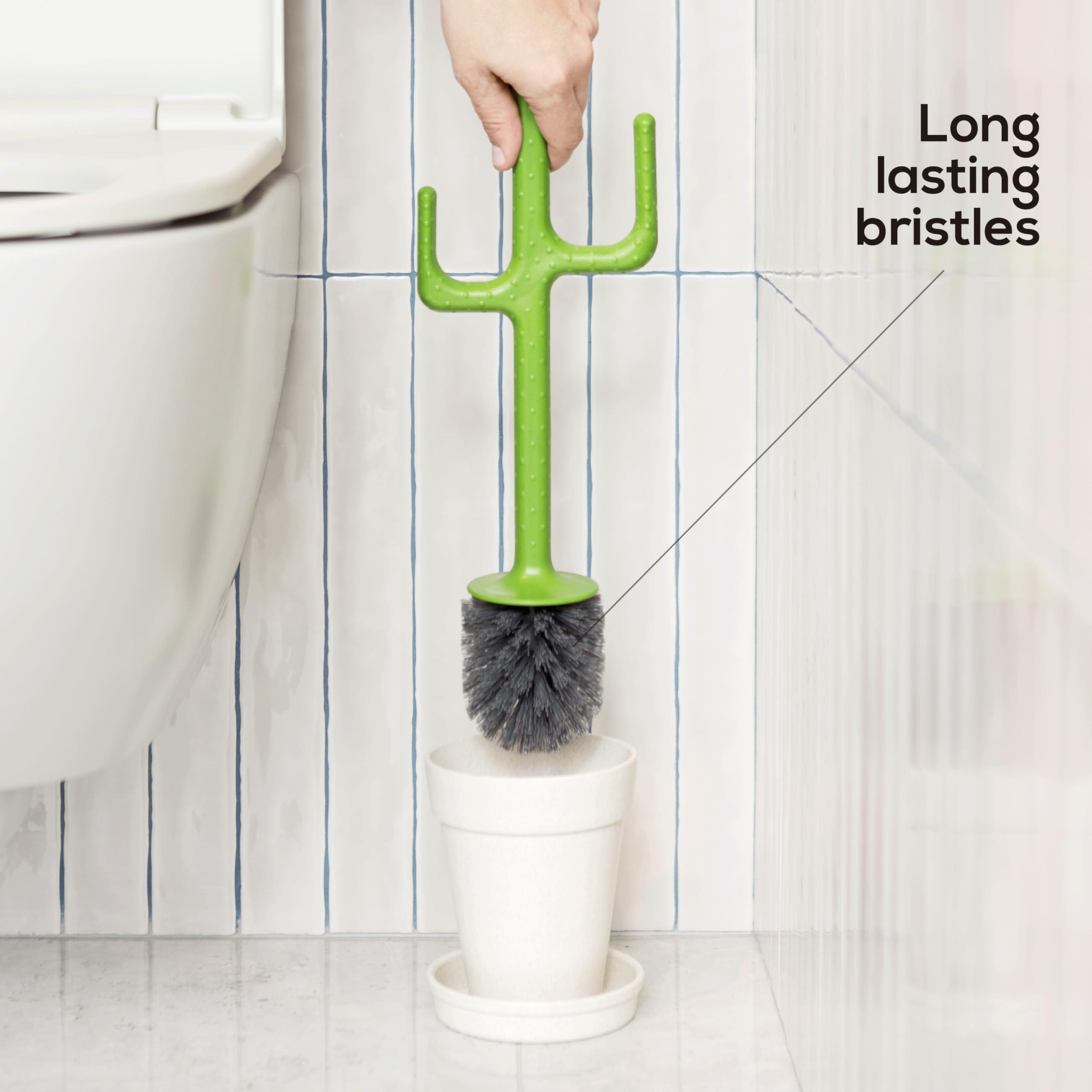 Vigar Vigar Cactus Toilet Brush Set, Toilet Bowl Cleaner with Cactus-Shaped Handle, Planter Base and Saucer for Bathroom Accessories and Cleaning Must Haves