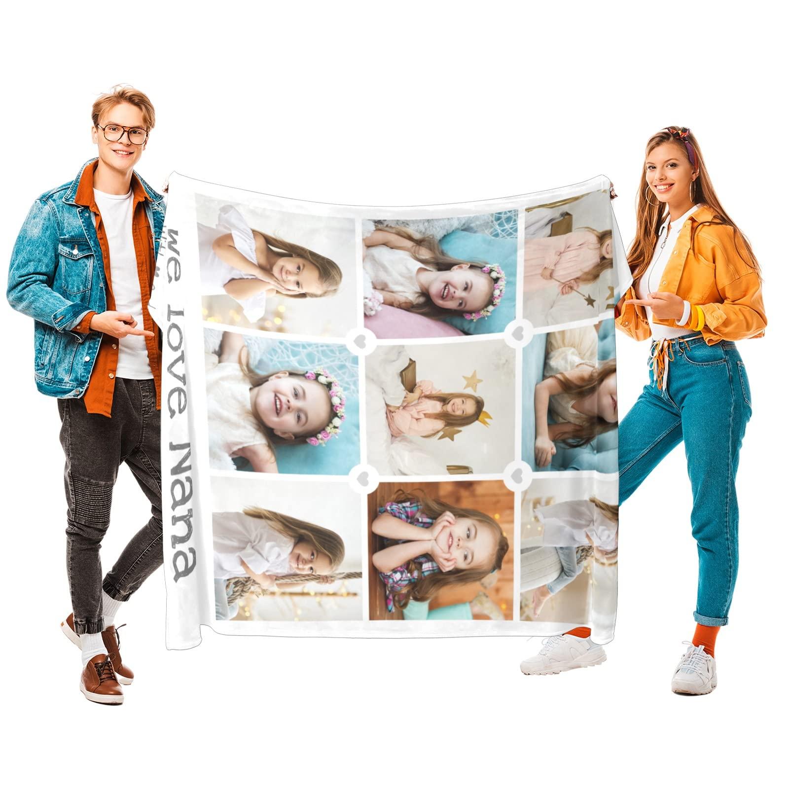 Printwoo Printwoo Custom Blankets with Photos, Personalized Photo Blankets Using My Own Photos, Customized Blankets with Pictures, Personalized Gifts for Women Men Baby Child, Personalized Gifts for Family