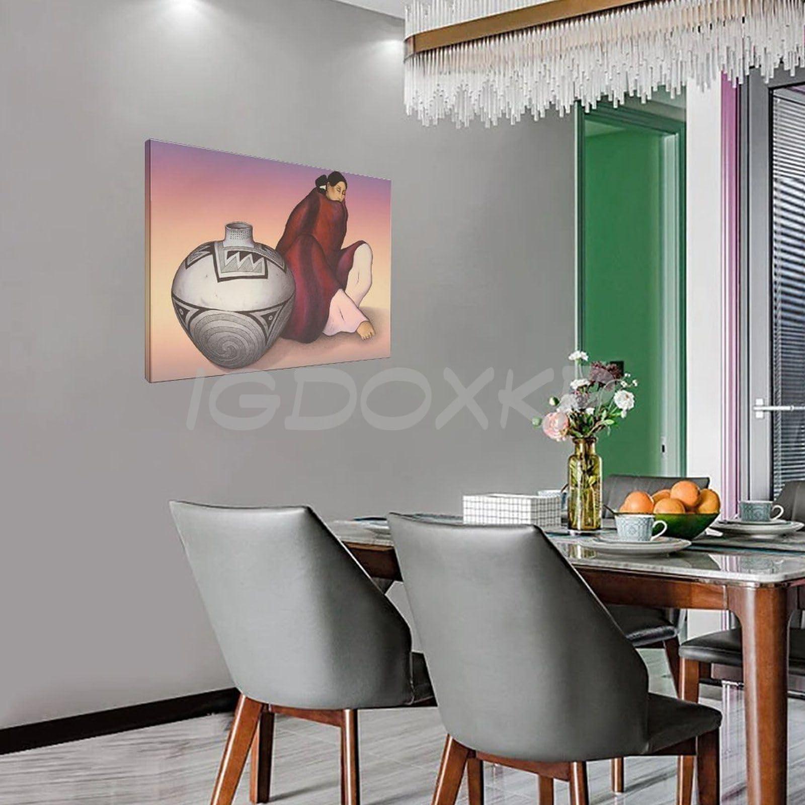 TOYOCC TOYOCC Artist RC Gorman - Native American Women Art Poster (1) Canvas Poster Bedroom Decor Office Room Decor Gift Frame-style 24x16inch(60x40cm)