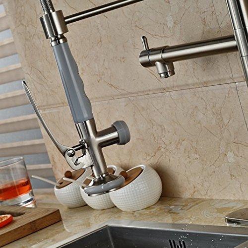 GOWE GOWE Single Handle Bathroom Kitchen Faucet Pull Down Hands Free Sprayer Kitchen Mixes Brushed Nickel Finish
