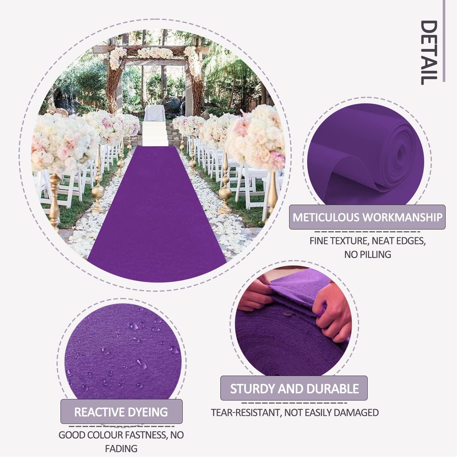 Liyadolaam Purple Carpet Runner 2mm Thickness Aisle Runner for Weddings, Non-Slip Bridal Walkway Rug Event Carpets for Christmas Wedding Party Hallway Outdoor Decoration 10 x 1 m (Size : 1x10m)