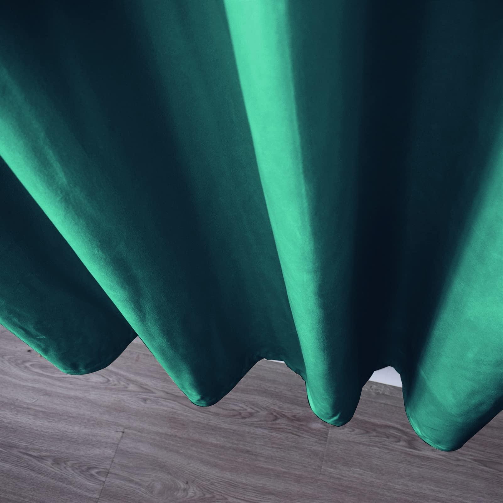 SK Studio SK Studio Velvet Curtains Soft Blackout Curtains Thermal Insulated Window Treatment Velvet Drapes Room Darkening Curtains for Living Room Bedroom, 2 Panels Set, Dark Green, W55 x L63 Inch