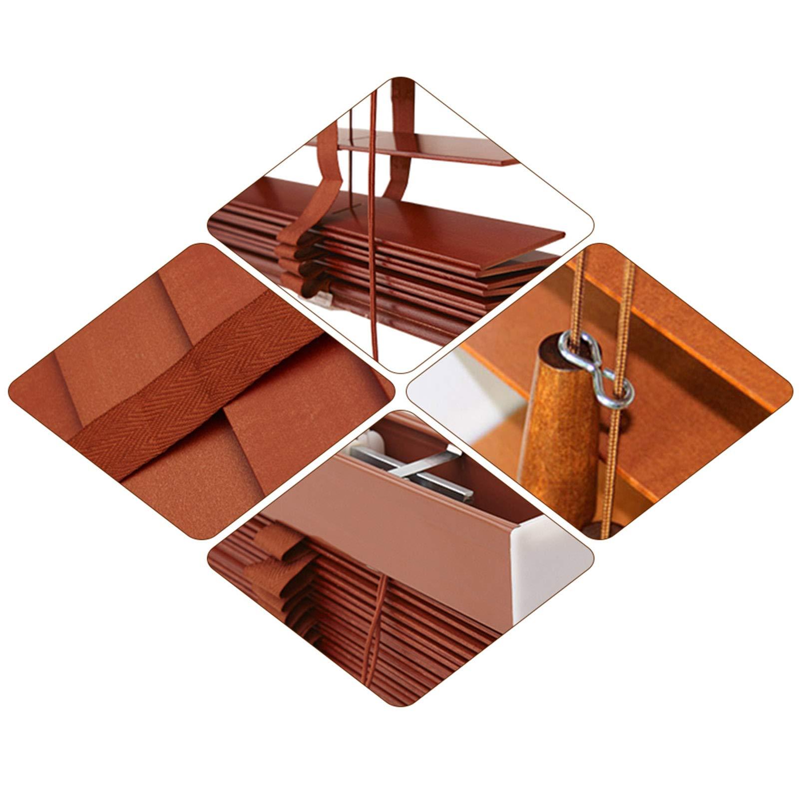 Jolan Real Wood Blinds White,Blackout Shades,Study/Living Room/Office,Faux Wood Blinds,Breathable/Sunscreen,Customizable.,110x120cm/43x47in