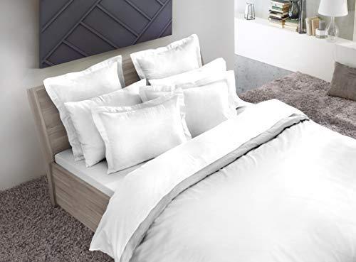 Dormisette Dormisette Luxury German Flannel Sheets & Pillowcases Set, 4 Piece (White, Queen)