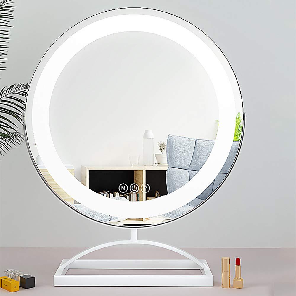 Bathroom mirror Modern and Simple Makeup Mirror with lamp Desktop LED lamp Desktop Charging Beauty Supplement Light Large Mirror Free 10 Times Mirror Gold White Black Rose Gold 3039,4049.2,5060cm