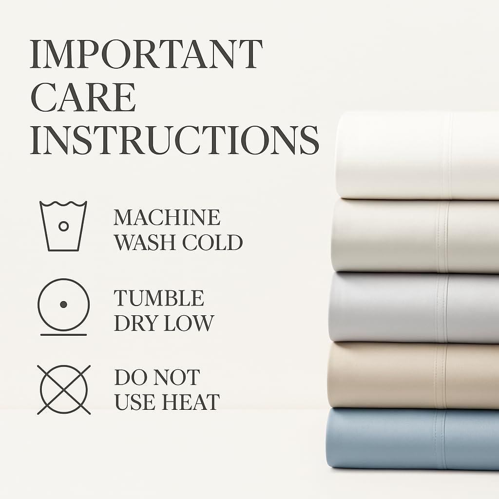 Hyde Lane Hyde Lane Luxury 1000 Thread Count 100% Cotton California King Bed Sheets | Very Comfy Soft & Thick with Deep Pocket - Fits up to 18\" Mattress, Cotton Bed Sheets Cal King - 4 PC (Ivory/Cream)