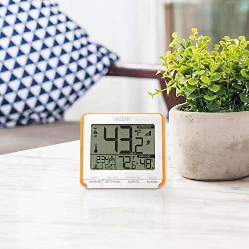 La Crosse Technology La Crosse Technology 308-179OR Wireless Temperature Humidity Station with Trends & Alerts, Orange/White