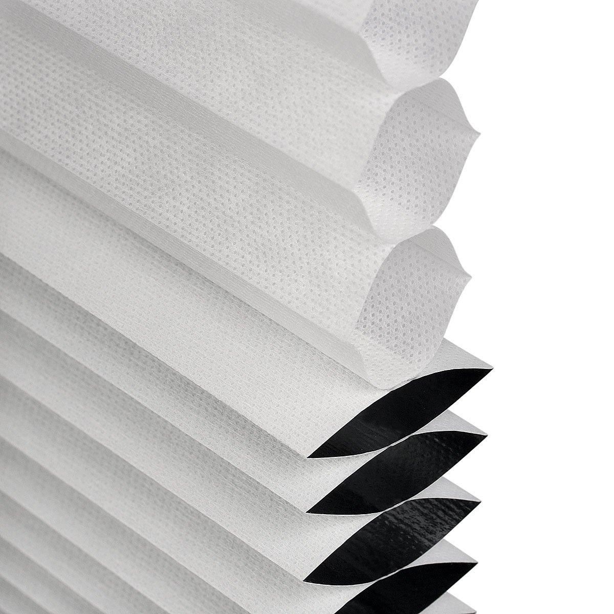 Windowsandgarden Windowsandgarden Cordless Day/Night Cellular Shade, 2 Shades in 1-Blackout and Light Filtering in one Shade. 57W x 66H, Cool White