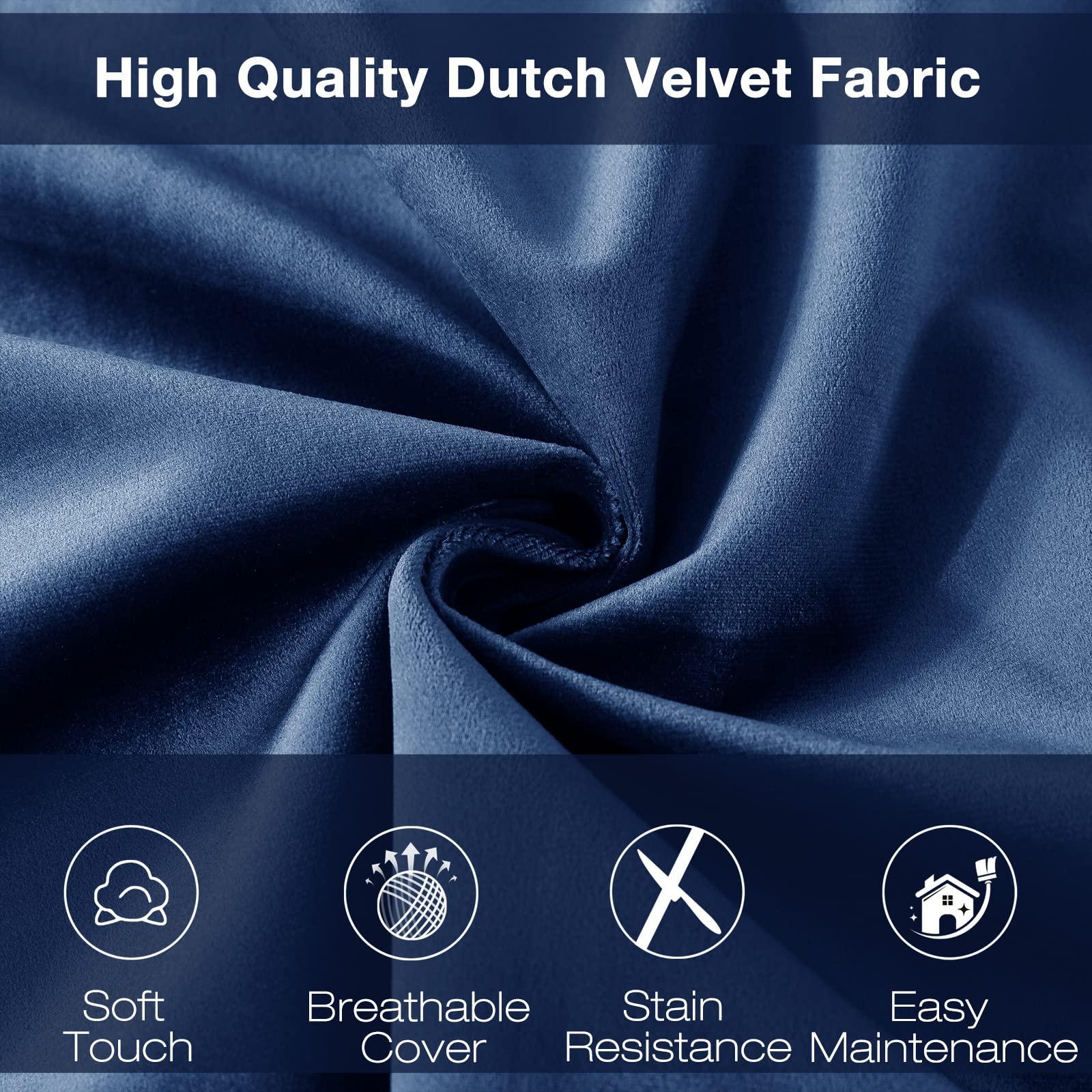 EDUJIN Large Bean Bag Chair for Adults/Kids with Filling, 4 ft Memory Foam Bean Bag Chairs with Filler Included, Ultra Soft Dutch Velvet Fabric, Bean Bag for Living Room - 4 Foot,Dark Blue