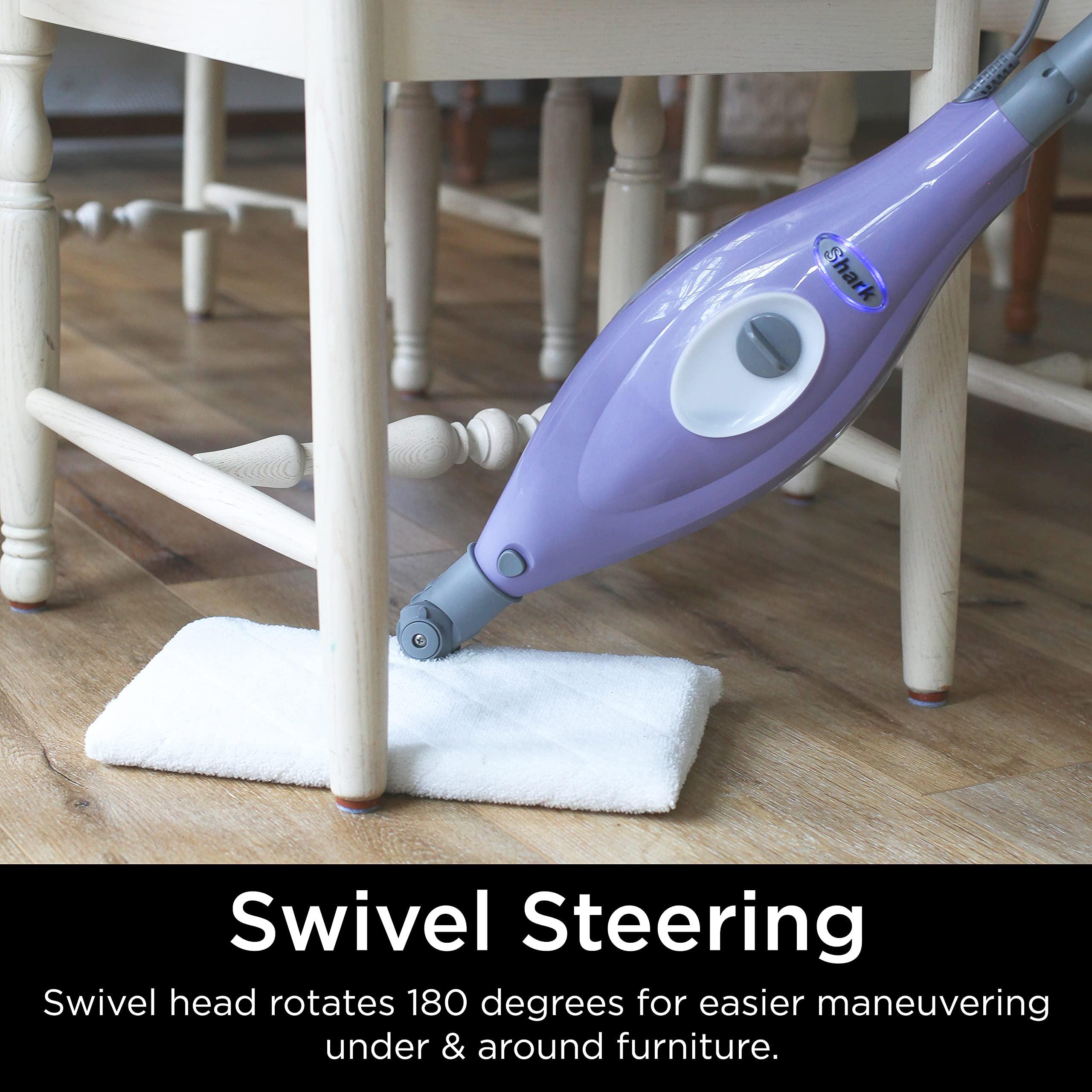 Shark Shark S3501 Steam Pocket Mop Hard Floor Cleaner, With Rectangle Head and 2 Washable Pads, Easy Maneuvering, Quick Drying, Soft-Grip Handle and Powerful Steam, Purple
