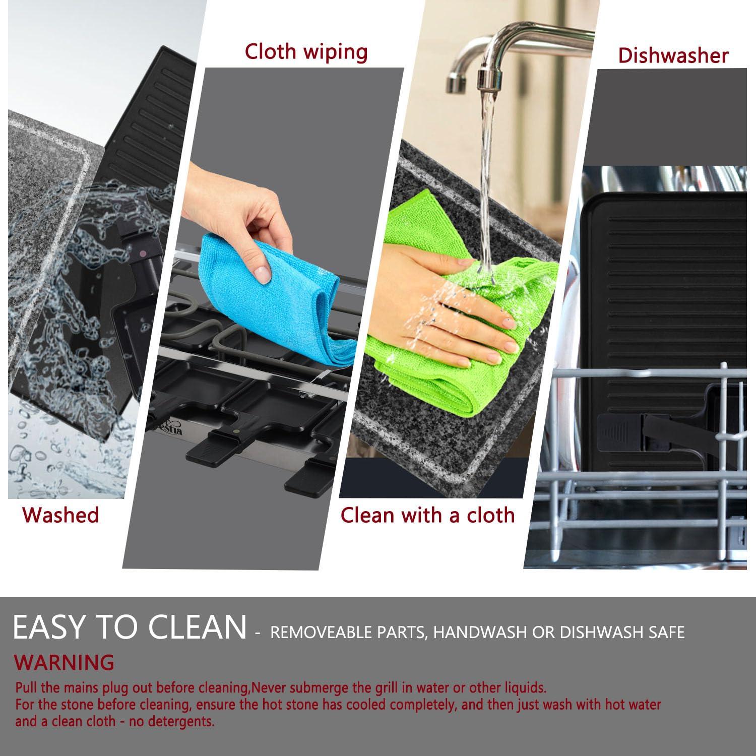 Artestia Artestia 1500W Large Size Raclette Cheese Grill Adjustable Temperature Korean BBQ Grill, Cheese Raclette with Grill Stone and Non-Stick Reversible Aluminum Plate for Parties Family