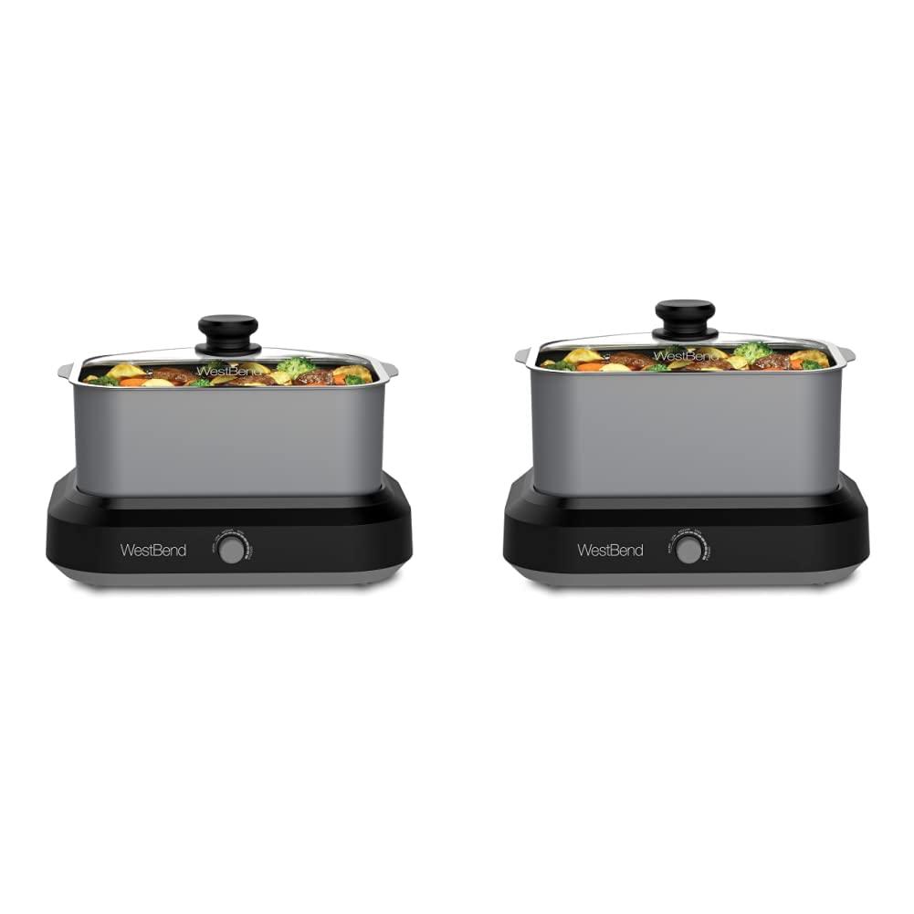 West Bend West Bend 5-Quart and 6-Quart Slow Cookers with Griddle Base