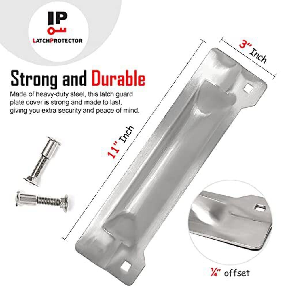 AMIAEDU (3\" x 11\") Latch Protector Full Cut Out Latch Guard zinc LP215