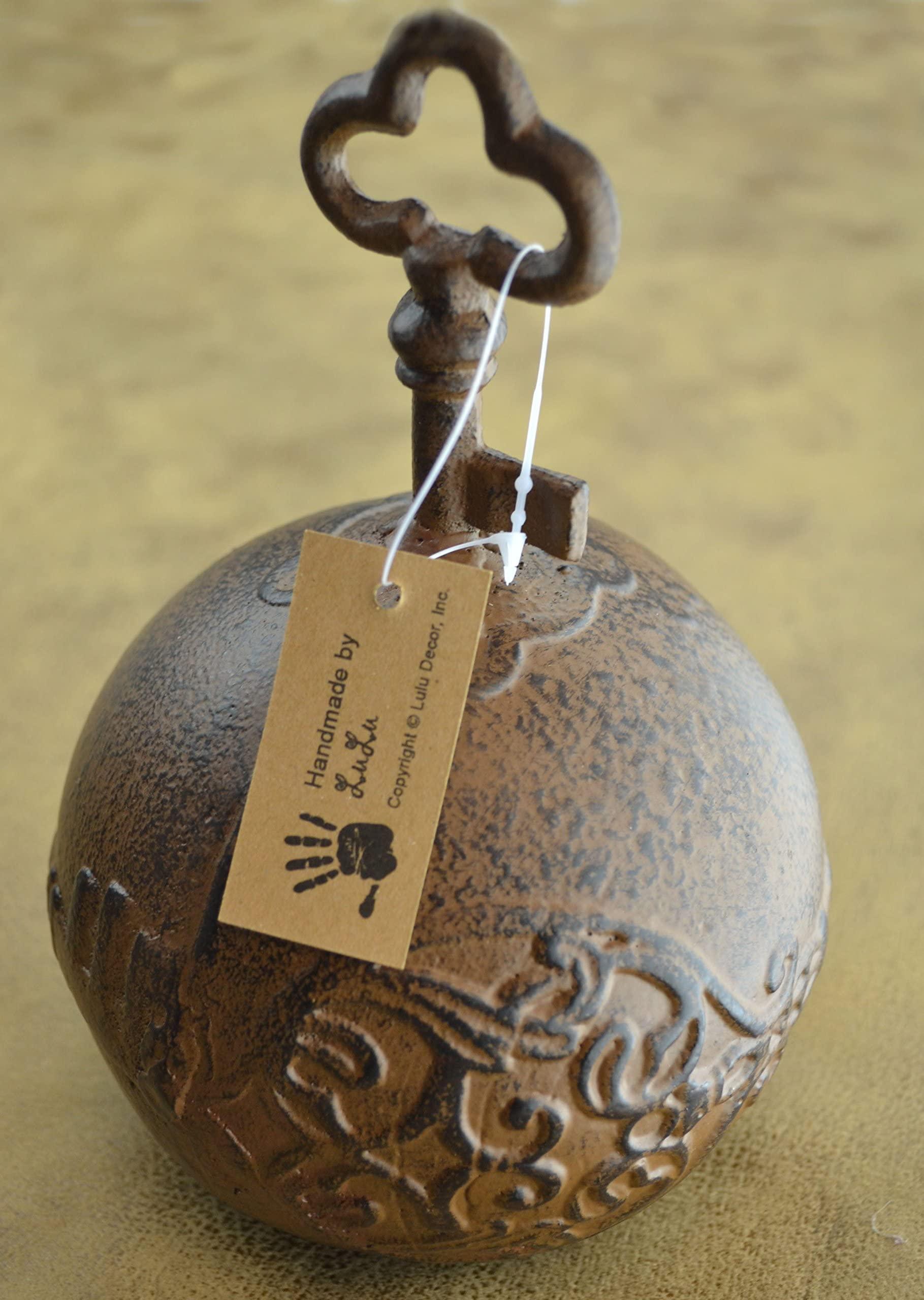 Lulu Decor Lulu Decor Cast Iron Decorative Door Stop, 4 lbs Heavy Door Stopper, Elegant Door Weight for Home, Office, Kitchen, Patio, Securely Holding Doors Open (Brown Key)