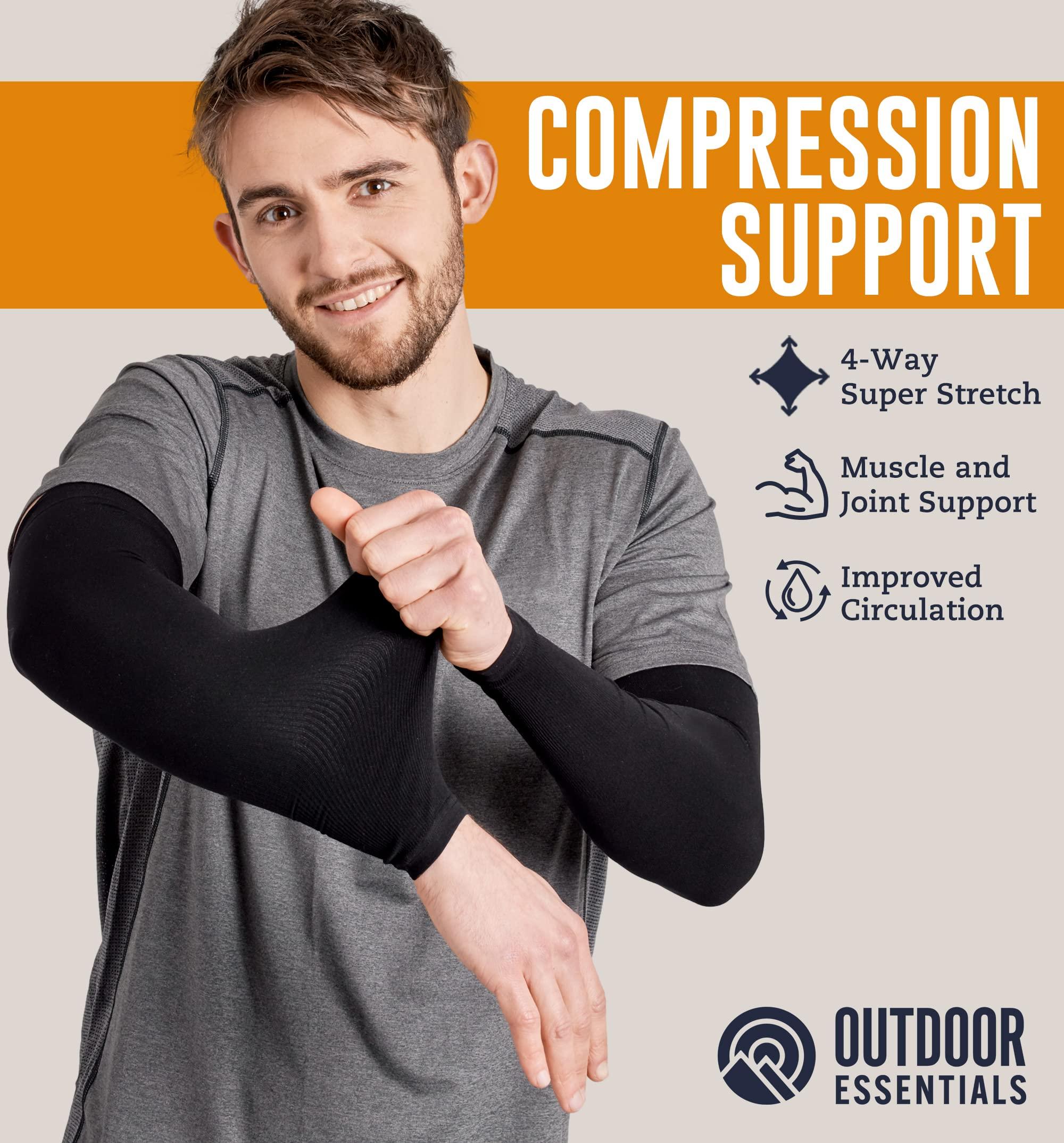 Outdoor Essentials OutdoorEssentials UV Sun Protection Arm Sleeves - Compression Arm Sleeve, UV Arm Sleeves for Men,Women - Sports Cooling Sleeves, Baseball, Golf