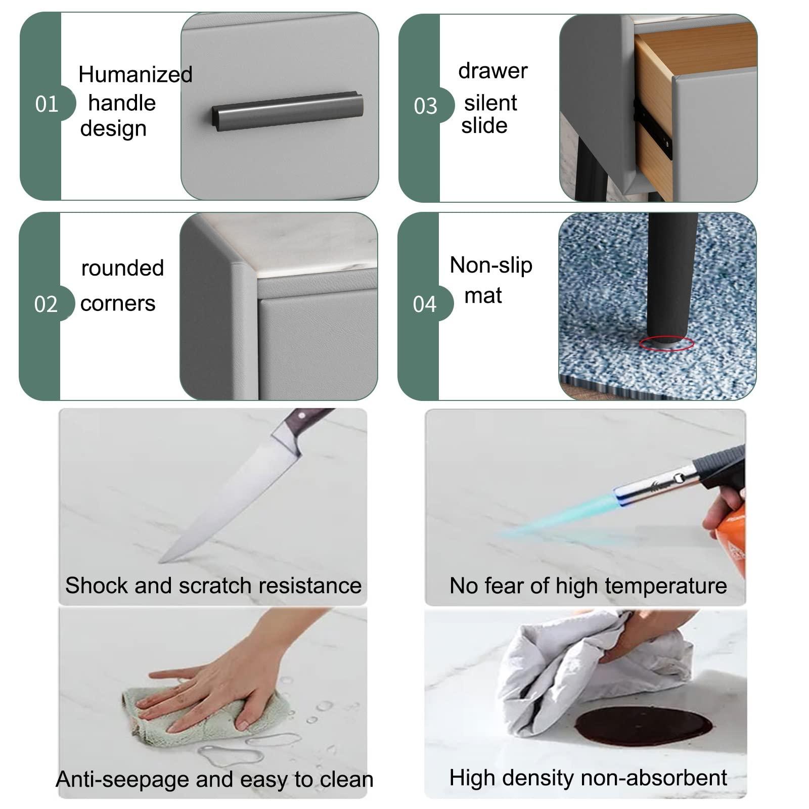 REALN REALN Vanity Table Set with Adjustable Brightness Mirror and Cushioned Stool, Dressing Table Vanity Makeup Table with Large Drawer for Women,Little Girls (Color : Gray, Size : 50cm)