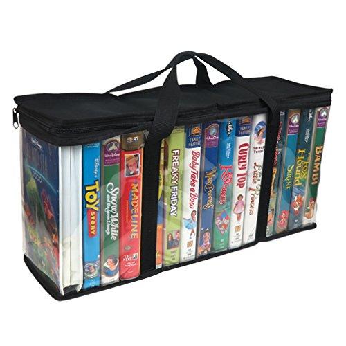 Evelots Evelots 2 Pack VHS Storage Bag-Movie Organizer-Video Tape-Handles-Hold 30-No Dust
