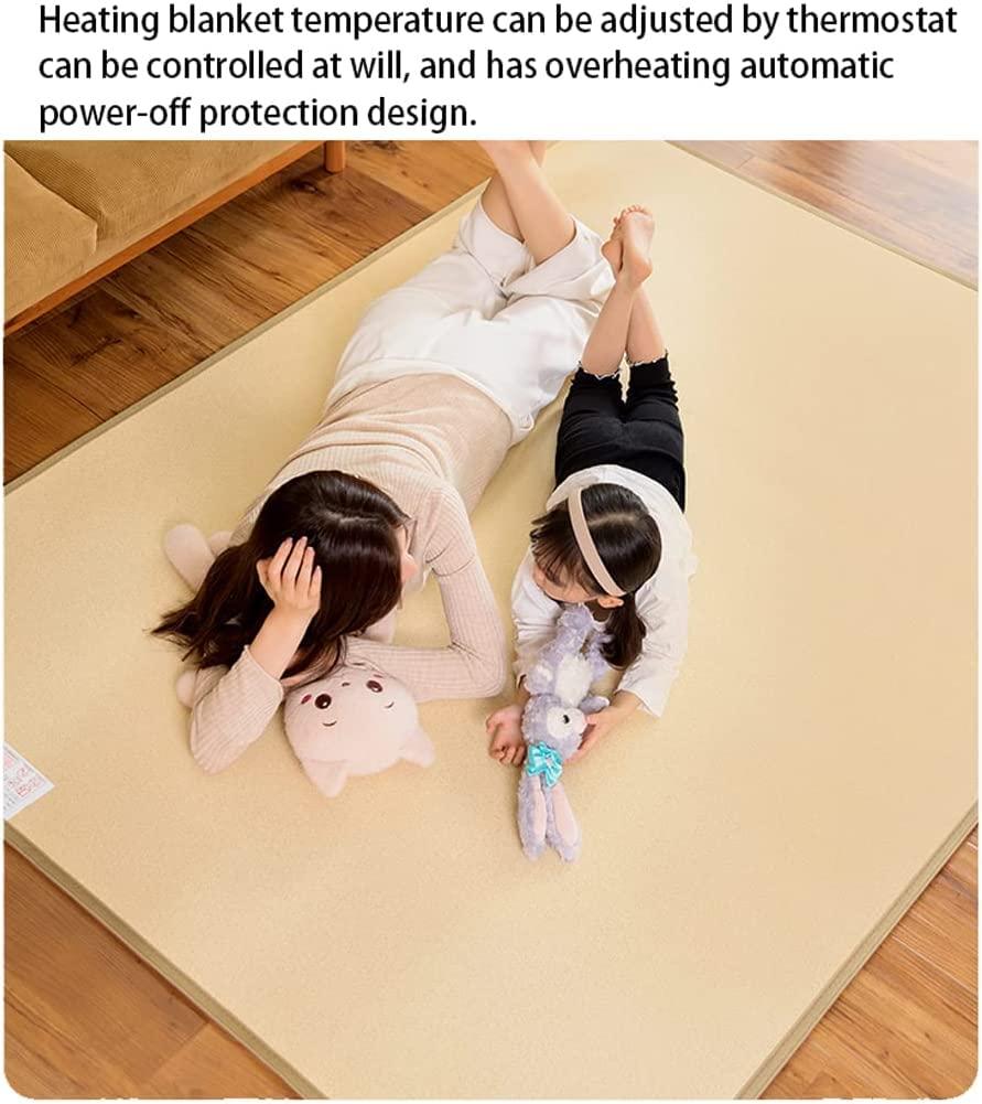 OLOTU Heated Floor Mat Heated Area Rug with Non-Slip Bottom Electric Heating Carpet Timer & Overheat Protection for Home Office