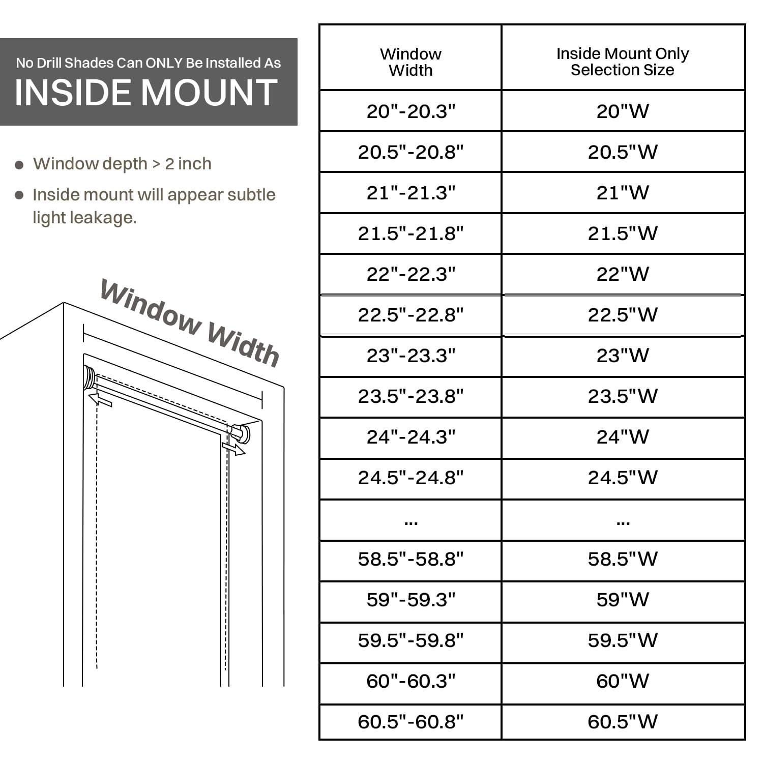 Hidpriva No Drill No Tools 100% Blackout Roller Shade | UV Protection | Easy-Care Fabric | Roller Blind for Windows & Doors | Pull Down Window Shade - Grey (60" W x 78" H)