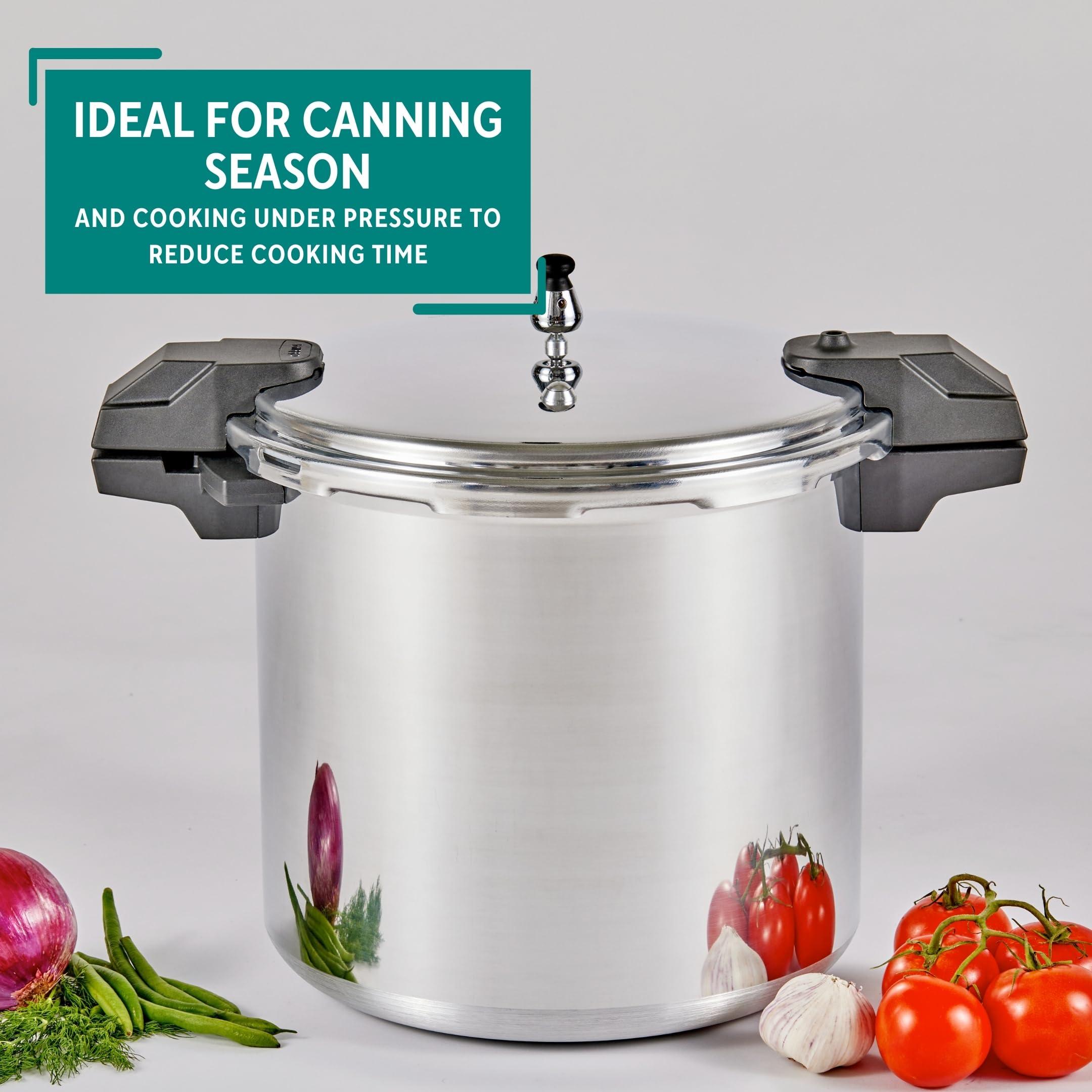 Mirro Mirro - 7114000221 Mirro 92122A Polished Aluminum 5 / 10 / 15-PSI Pressure Cooker / Canner Cookware, 22-Quart, Silver