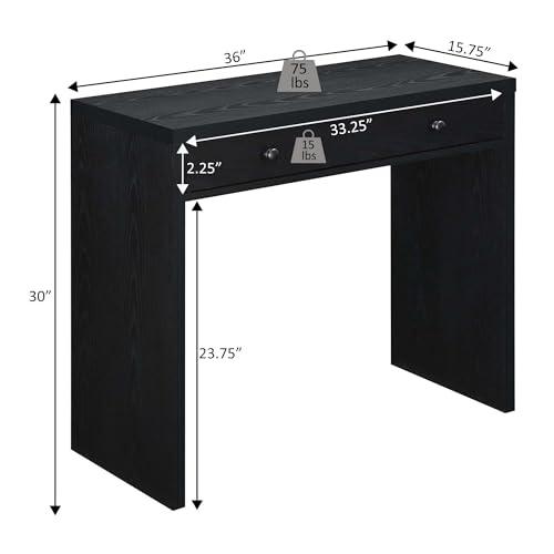 Convenience Concepts Convenience Concepts Northfield 1 Drawer 36 inch Desk, Black