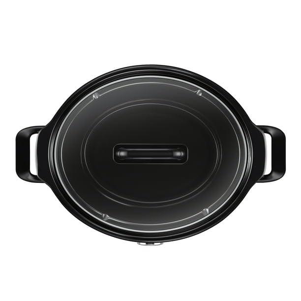 FYNORI 4-Quart Classic Slow Cooker, Black, Oven-Safe Stoneware, Dishwasher-Safe And 3 Manual Heat Settings