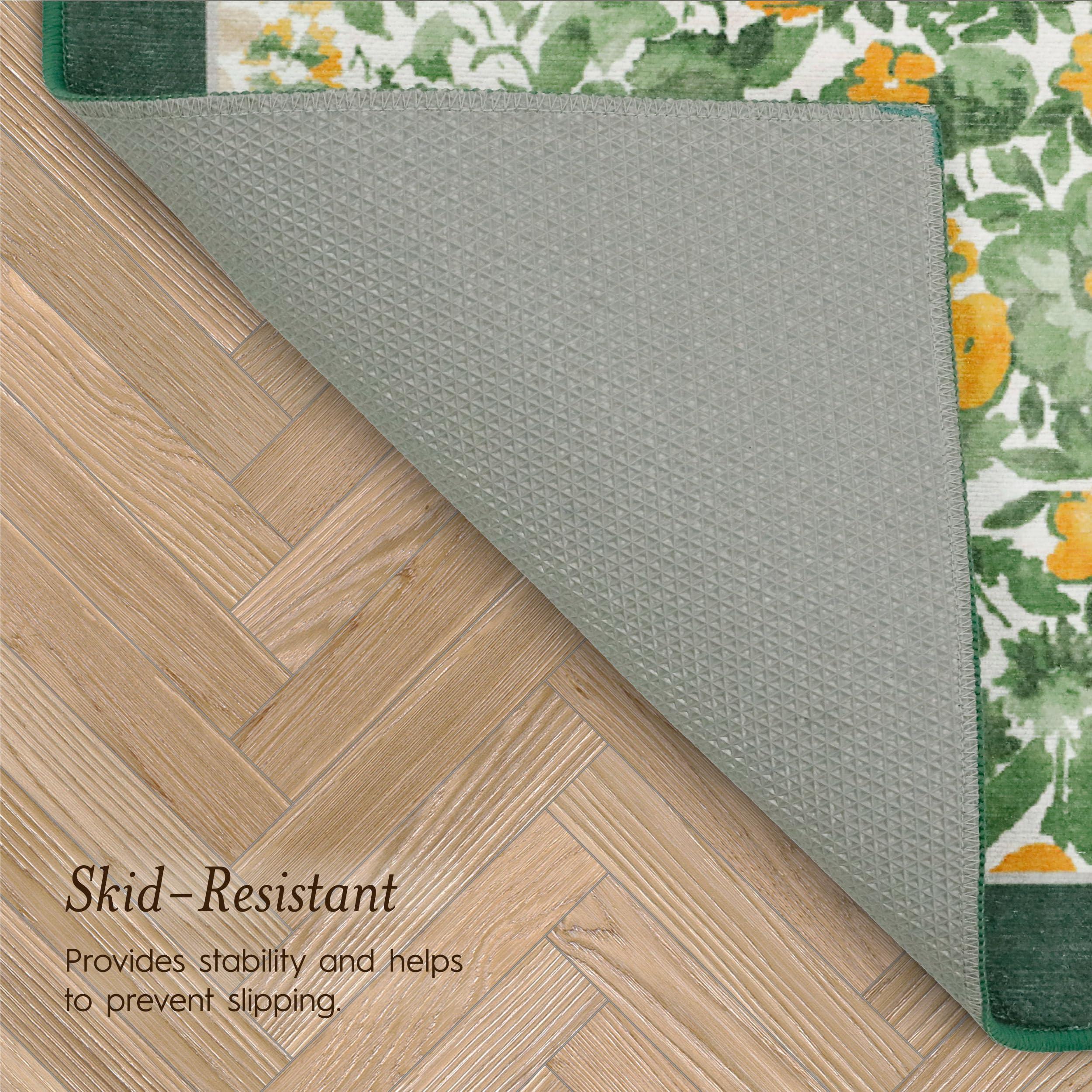 Laura Ashley Laura Ashley Green Lovestone Floral Machine Washable & Slip Resistant 26\" x 60\" Runner Rug