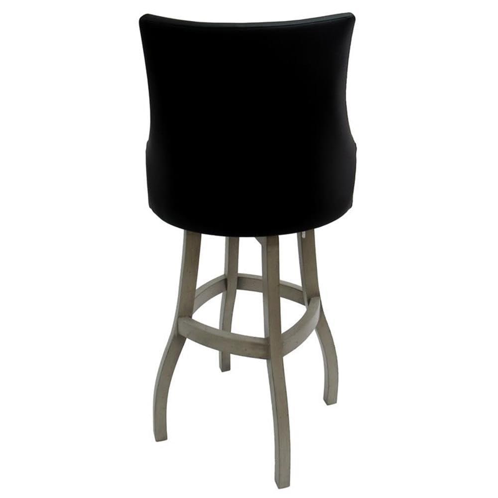 Tobias Designs Inc. Tobias Designs Bellissima 34\" Swivel Wood Extra Tall Bar Stool in Black/White