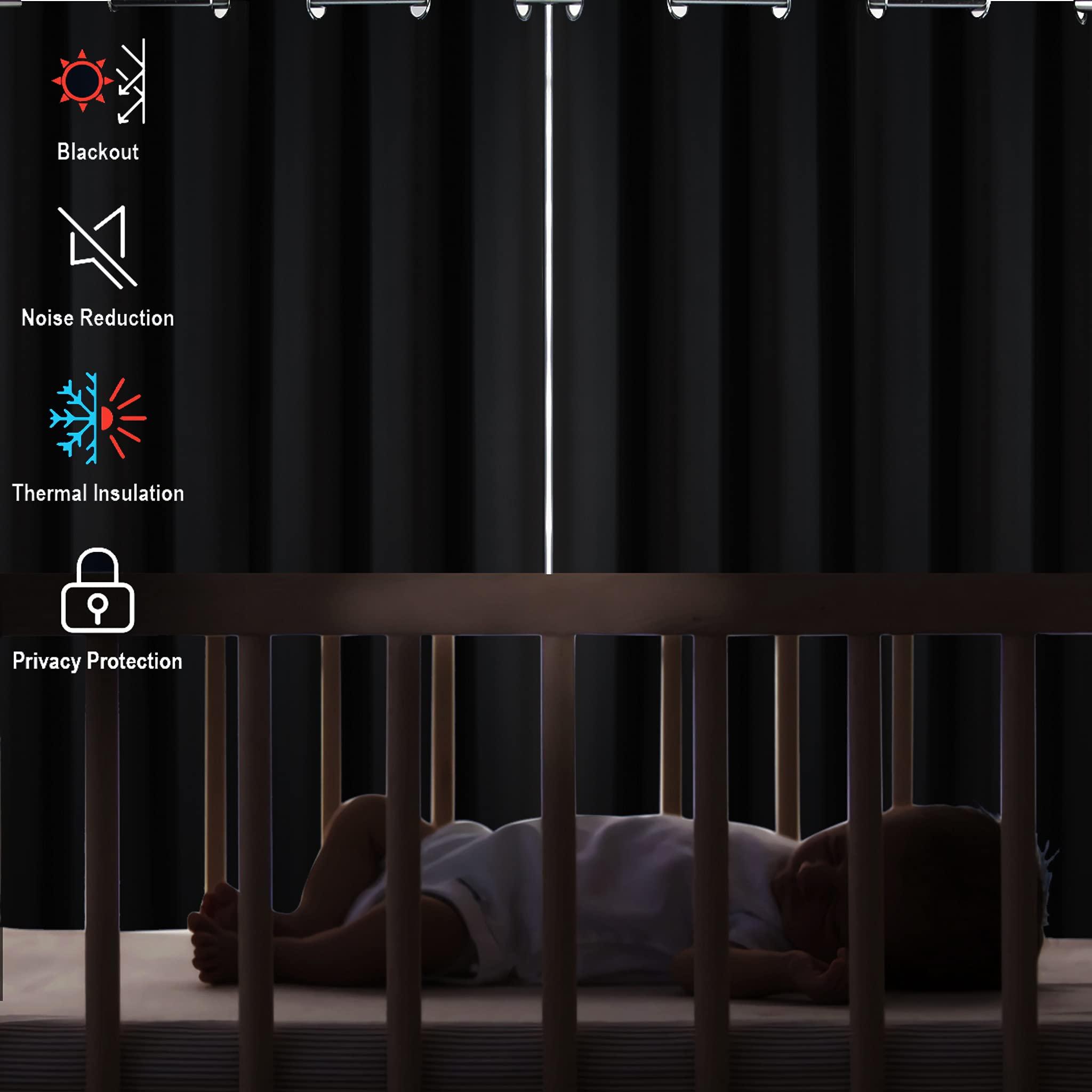 Diraysid Diraysid Dark Gray Blackout Curtains for Bedroom and Living Room Thermal Insulated Room Darkening Curtains Drapes, 42 x 63, 2 Panels