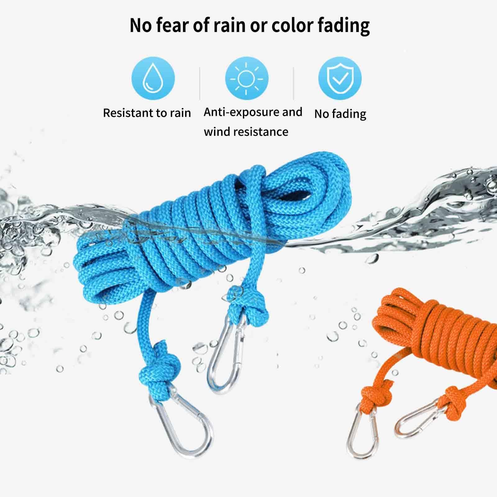 JUSHZ Washing Line Rope Clotheslines Clothesline Clothes Line Clothes Lines for Outside Strong Thick Clamp Thick Rope Outdoor Drying The Quilt Anti-Slip Windproof (10.5mm 15m,White)