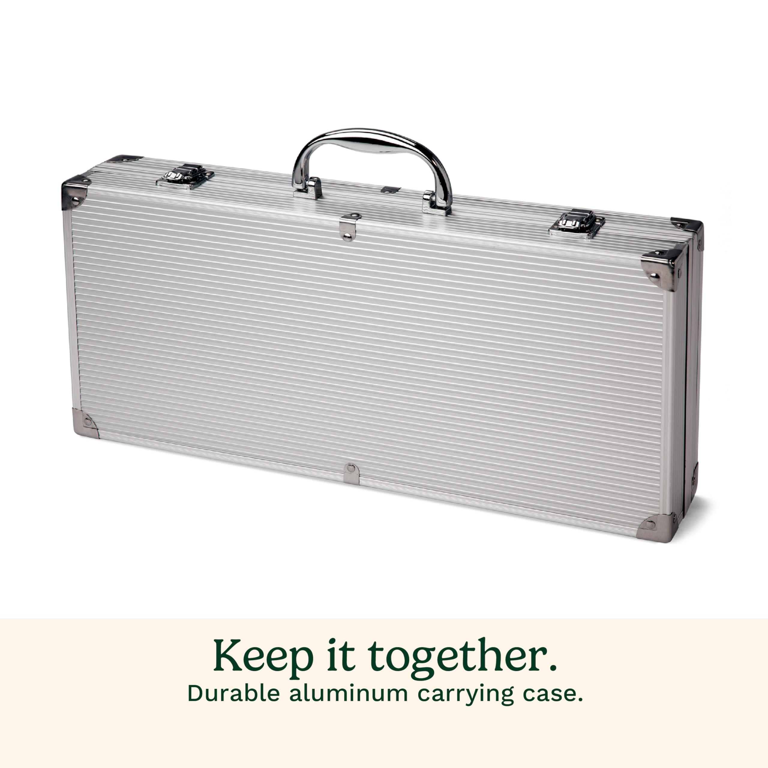 Cuisinart Cuisinart Deluxe Grill Tool Set, 20-Piece BBQ Kit with Aluminum Case & Digital Temperature Fork, Spatula, Tongs, Grill Accessories & Utensils, Grilling Set for Cookout