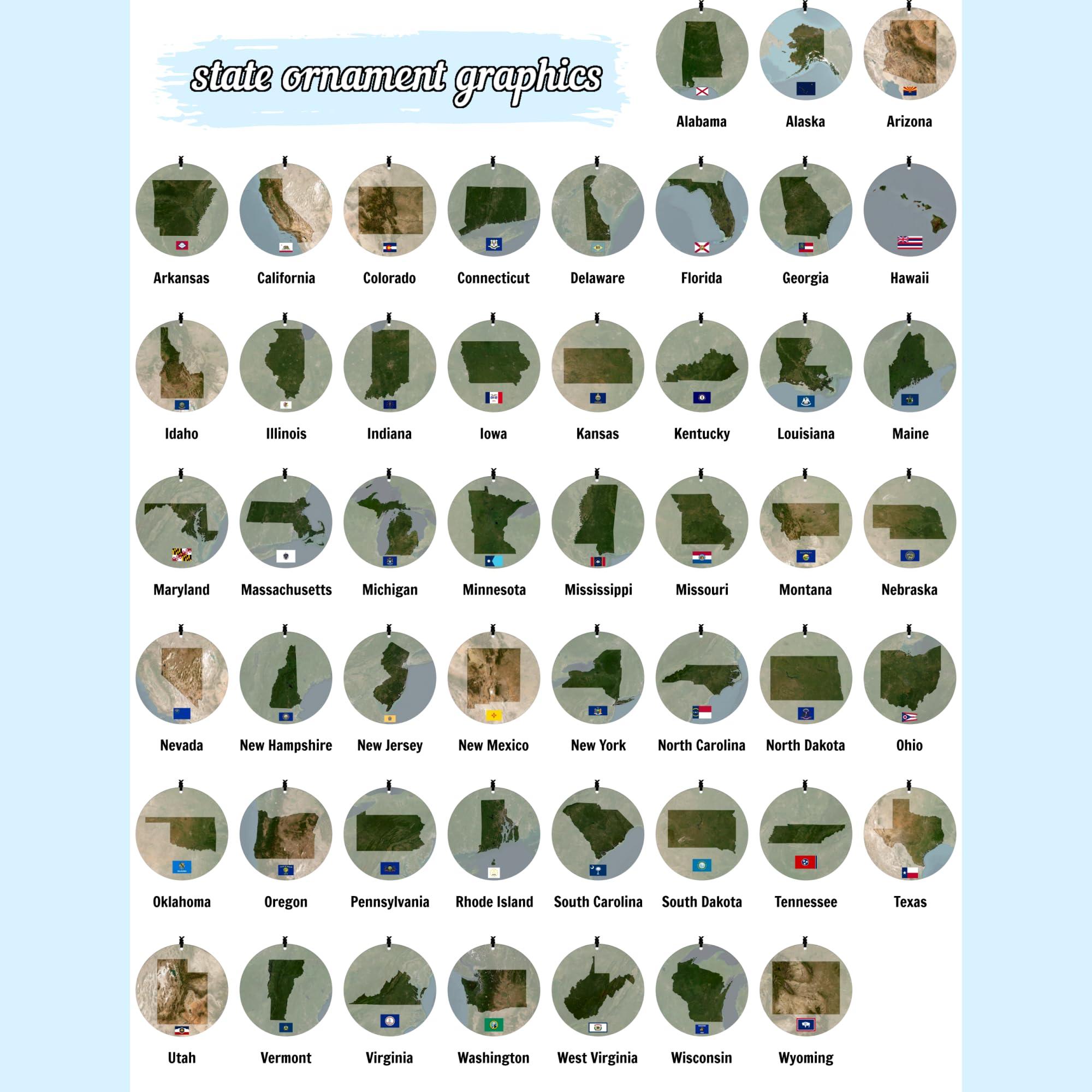 Cranberry Collective South Dakota Christmas Ornament - Festive Design Featuring Aerial State Map and State Flag - 2024 Acrylic Tree Decoration - Holiday Gift and Home Decor