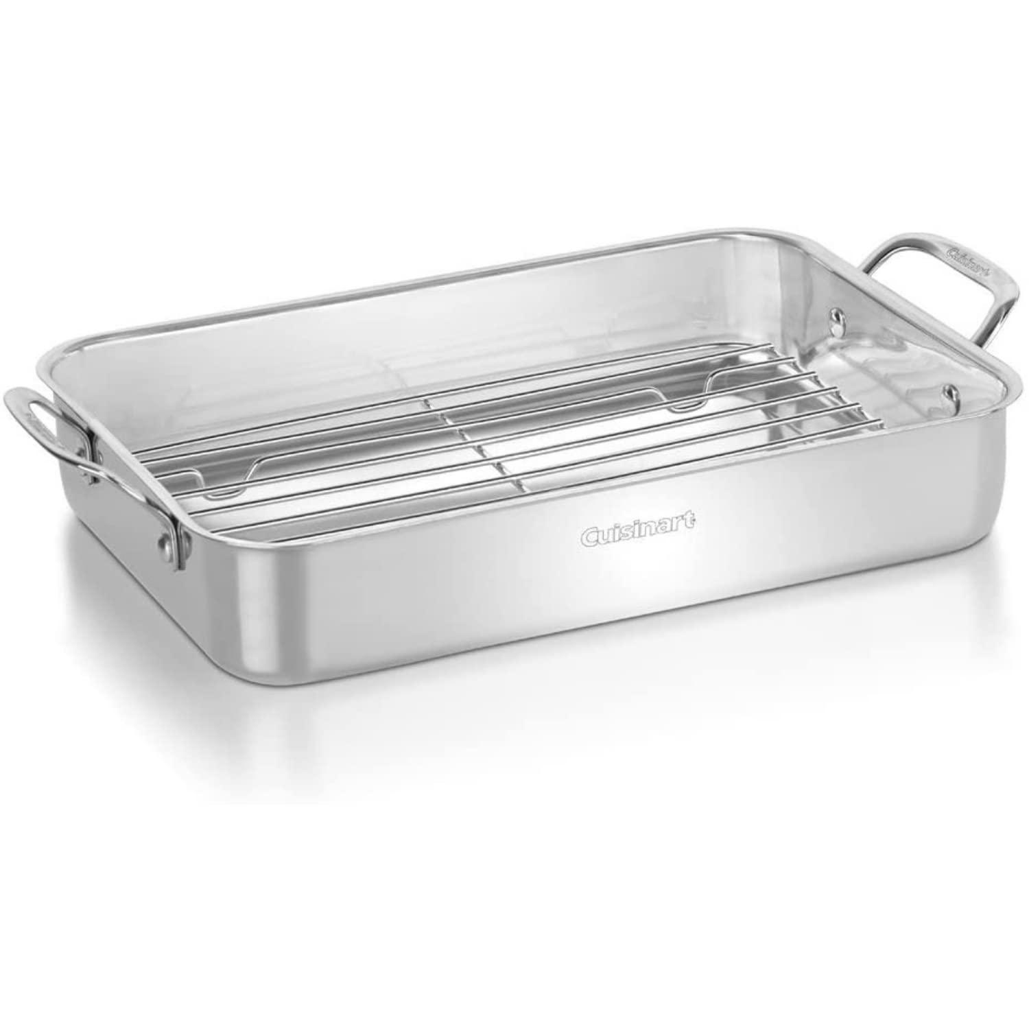Cuisinart Cuisinart 7117-14RR 14-Inch Chef\'s-Classic Cookware-Collection, Lasagna Pan w/Stainless Roasting Rack, Stainless Steel