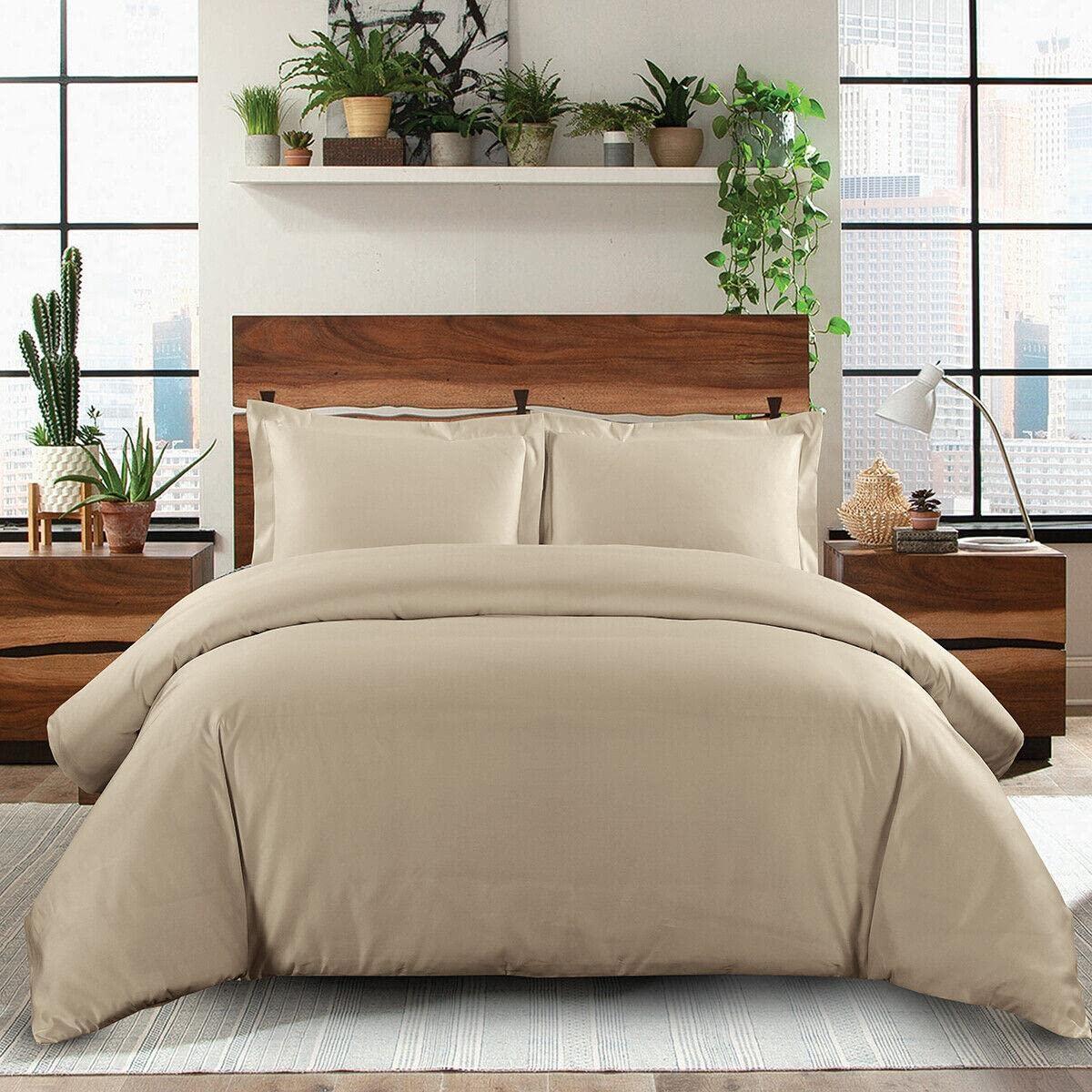 HomeLoft Basics Size:King/California-King Duvet Cover Set 100% Cotton 600 Thread Count Available Sizes Toddler Bed Queen Comforter Set Twin Bed Satin Pillowcase Queen Bed Murphy Bed Bed Canopy