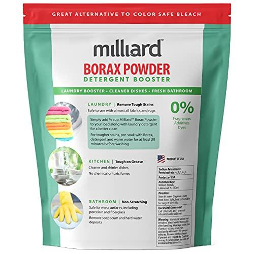 Milliard Milliard Borax Powder Laundry Booster, Pure Natural Multipurpose Cleaner and Detergent, 1 lb - Unscented