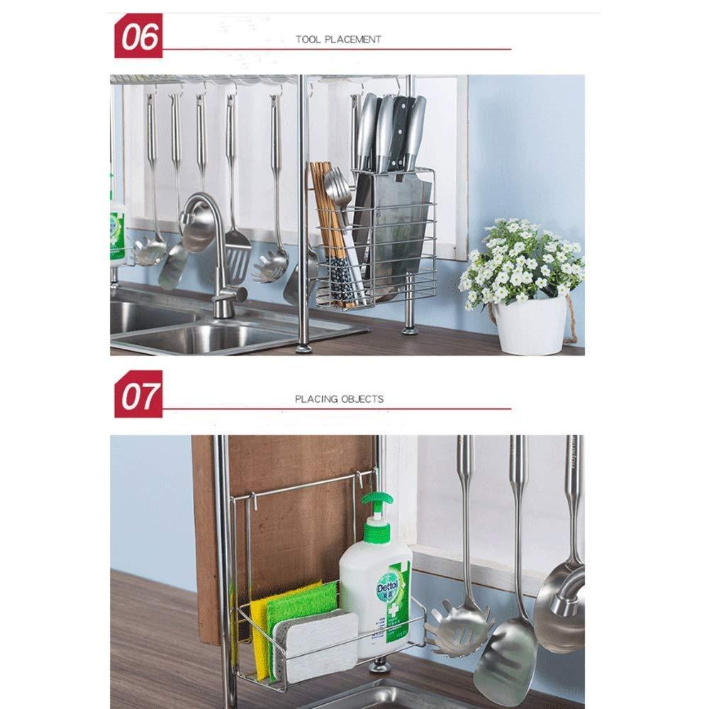 Generic Stainless Steel Dish Drainer Over The Sink, Multipurpose Large Capacity Kitchen Rack, Space-Saving