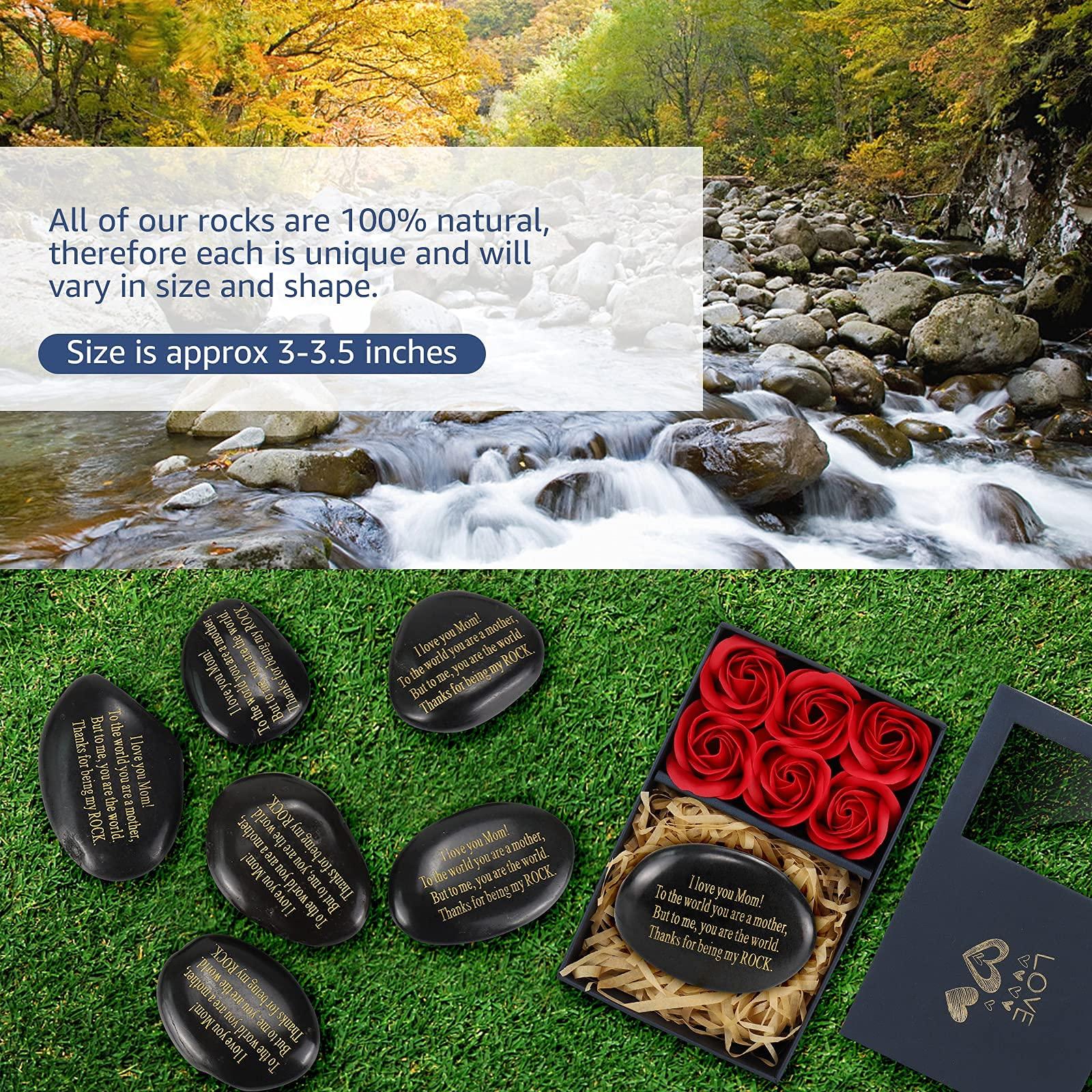 Sundrence Valentines Day Gifts for Mom,Mom Valentines Day Gifts,Engraved Rock, Unique Presents with Card