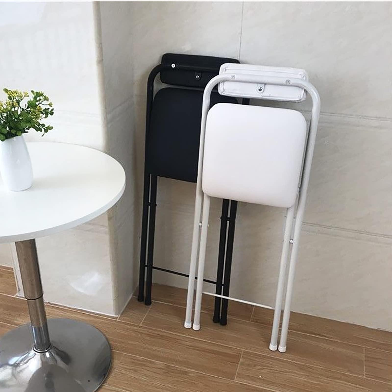 DDB Folding Stool Padded Counter Height Bar Stool,Collapsible Bar Chairs with Backrest & Footrest,Folded Tall Bar Stools for kitchen Gameroom,1 PC