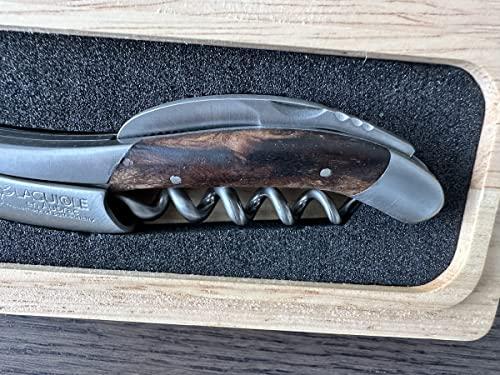 LAGUIOLE EN AUBRAC L Laguiole En Aubrac Sommelier Waiter\'s Corkscrew, Grapevine Wood Handle, Wine Opener With Foil Cutter & Bottle Opener, Stainless Steel Brushed Bolsters