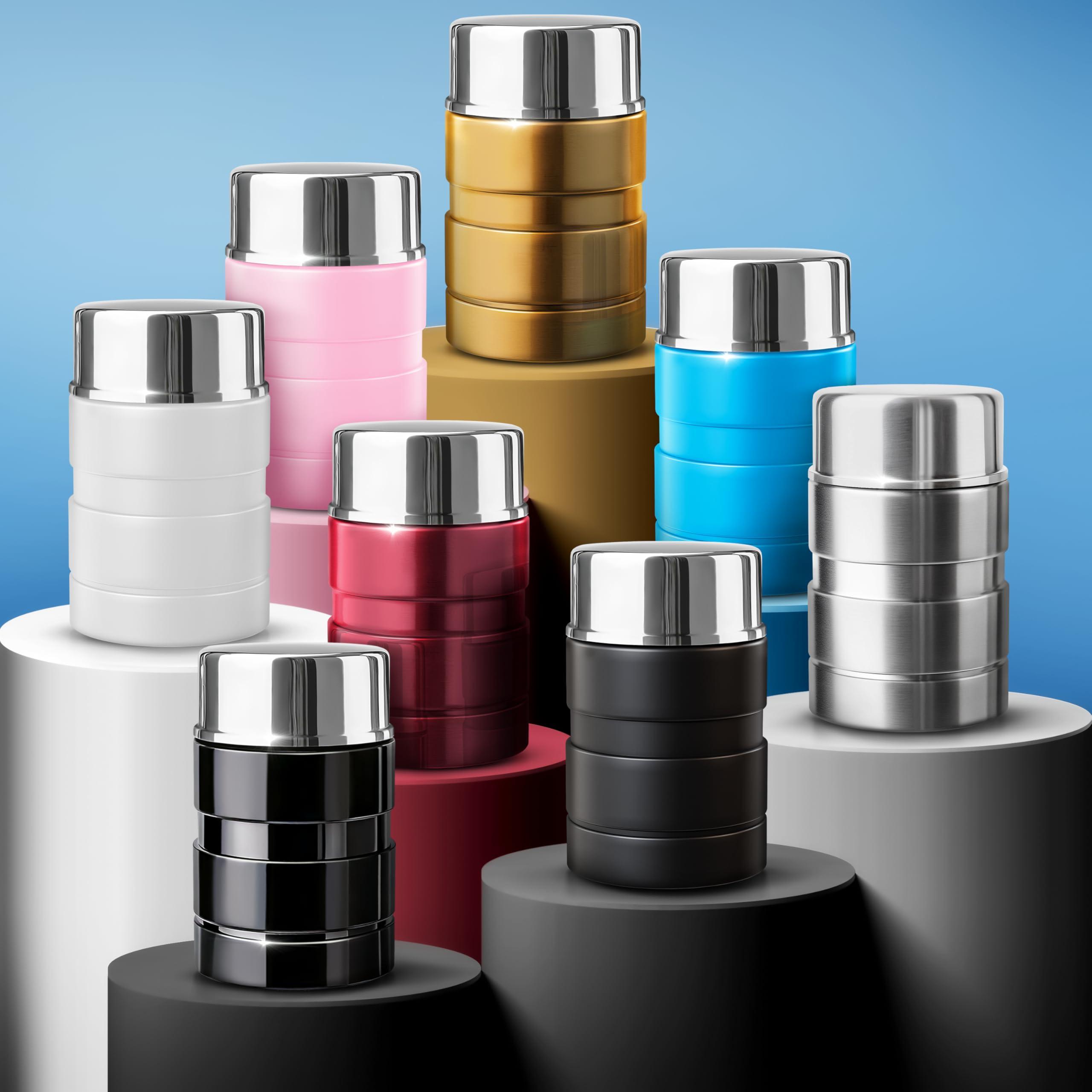 Earth&ME Earth&ME Stainless Steel Thermo For Hot Food 17OZ with Folding Spoon, Vacuum Insulated Food Container, Soup Thermo with Wide Mouth, Insulated Food Jar for Hot & Cold Food, Gold