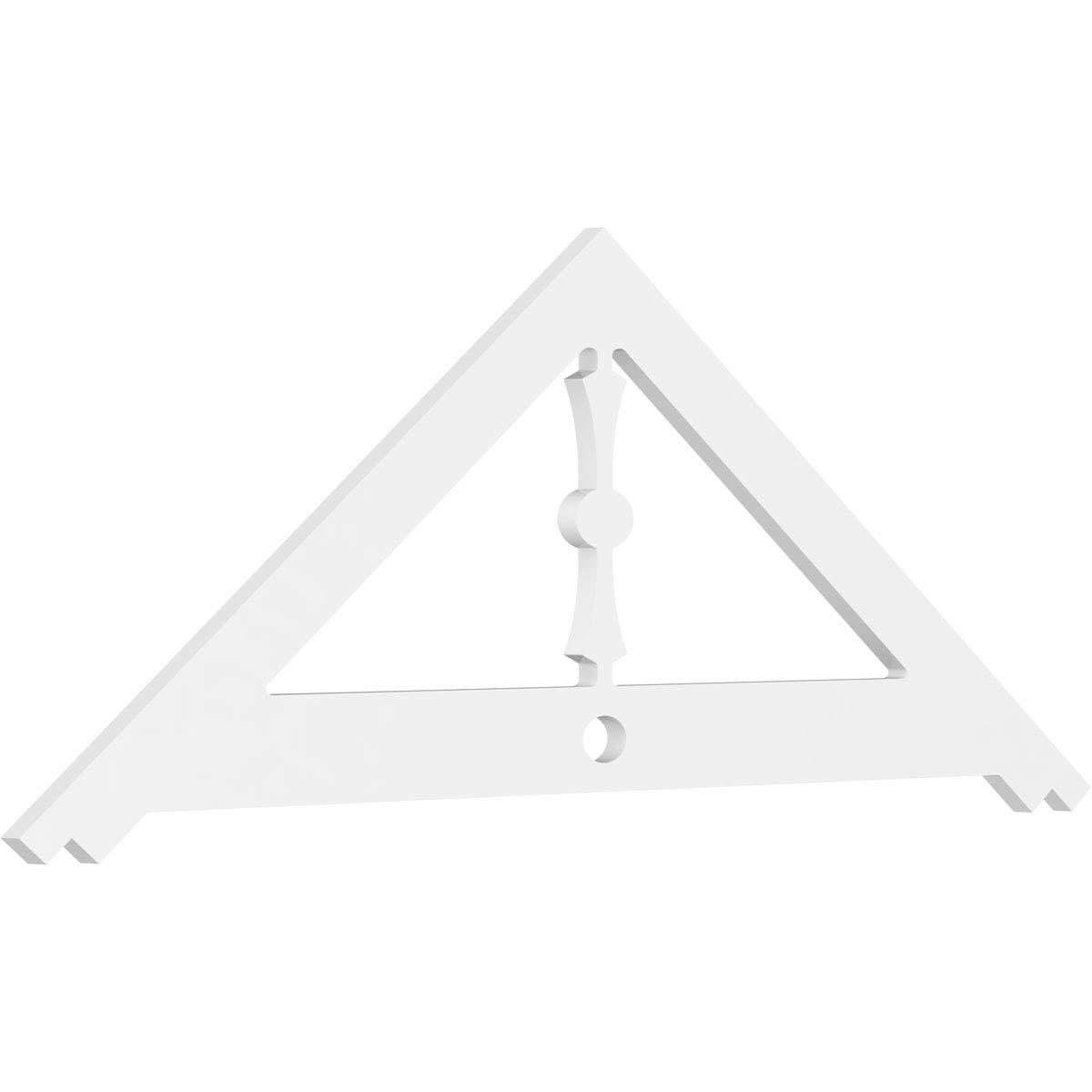 Ekena Millwork Ekena Millwork GPP060X023X100ART Artisan Architectural Grade PVC Gable Pediments, 60\"W x 22 1/2\"H x 1\"P (9/12) Pitch