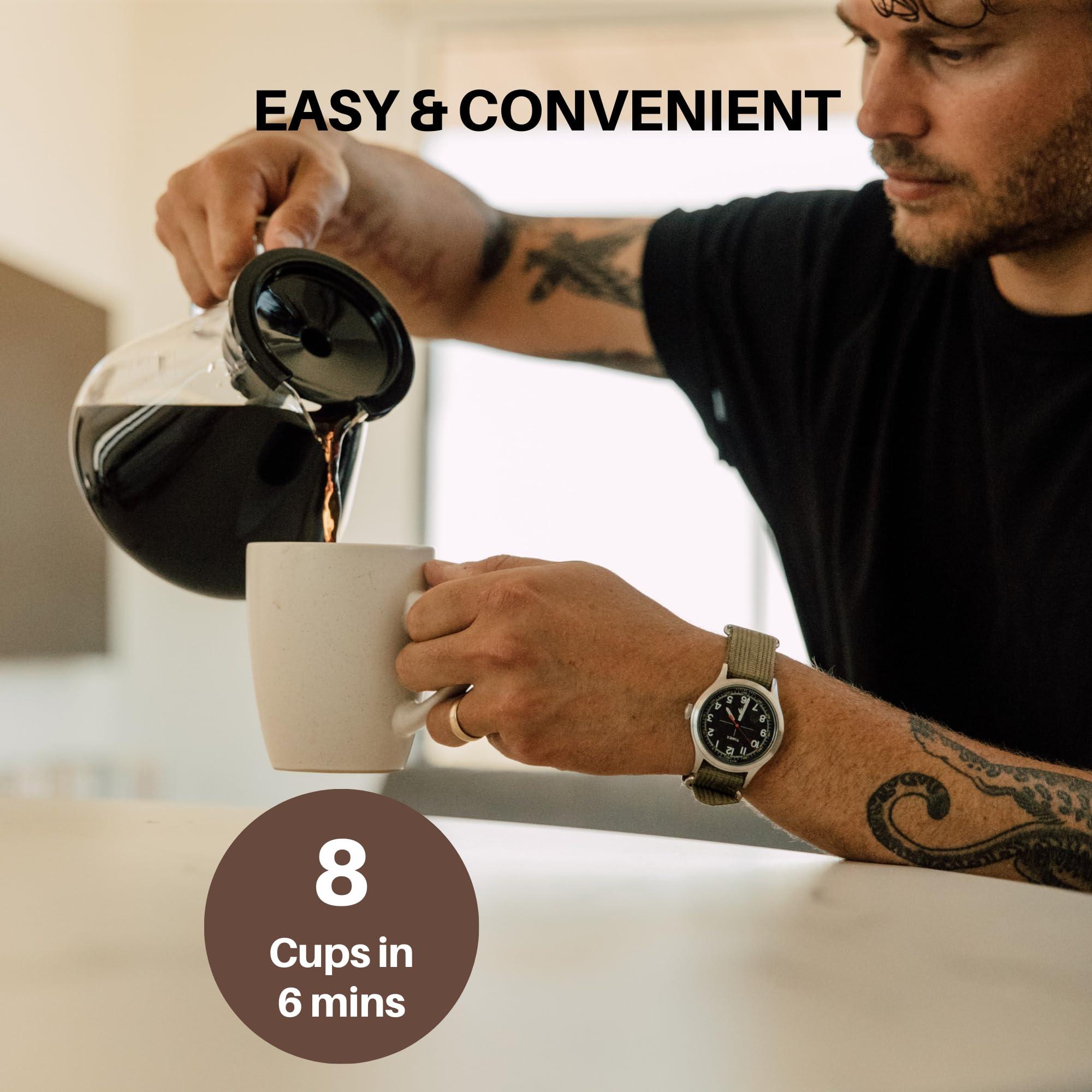 Simply Good Coffee SimplyGoodCoffee Coffee Maker / Coffee Machine. 8 Cup Automatic Drip Pour Over Coffee Brewer. Easy To Use, Durable Stainless, Gold Cup Standard