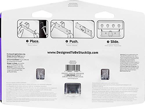 HIGH & MIGHTY HIGH & MIGHTY 515812 Key Rail Organizer Hook Rail, Easy Tool-Free Dry Wall Installation, Holds up to 10lbs, Medium, White & Silver