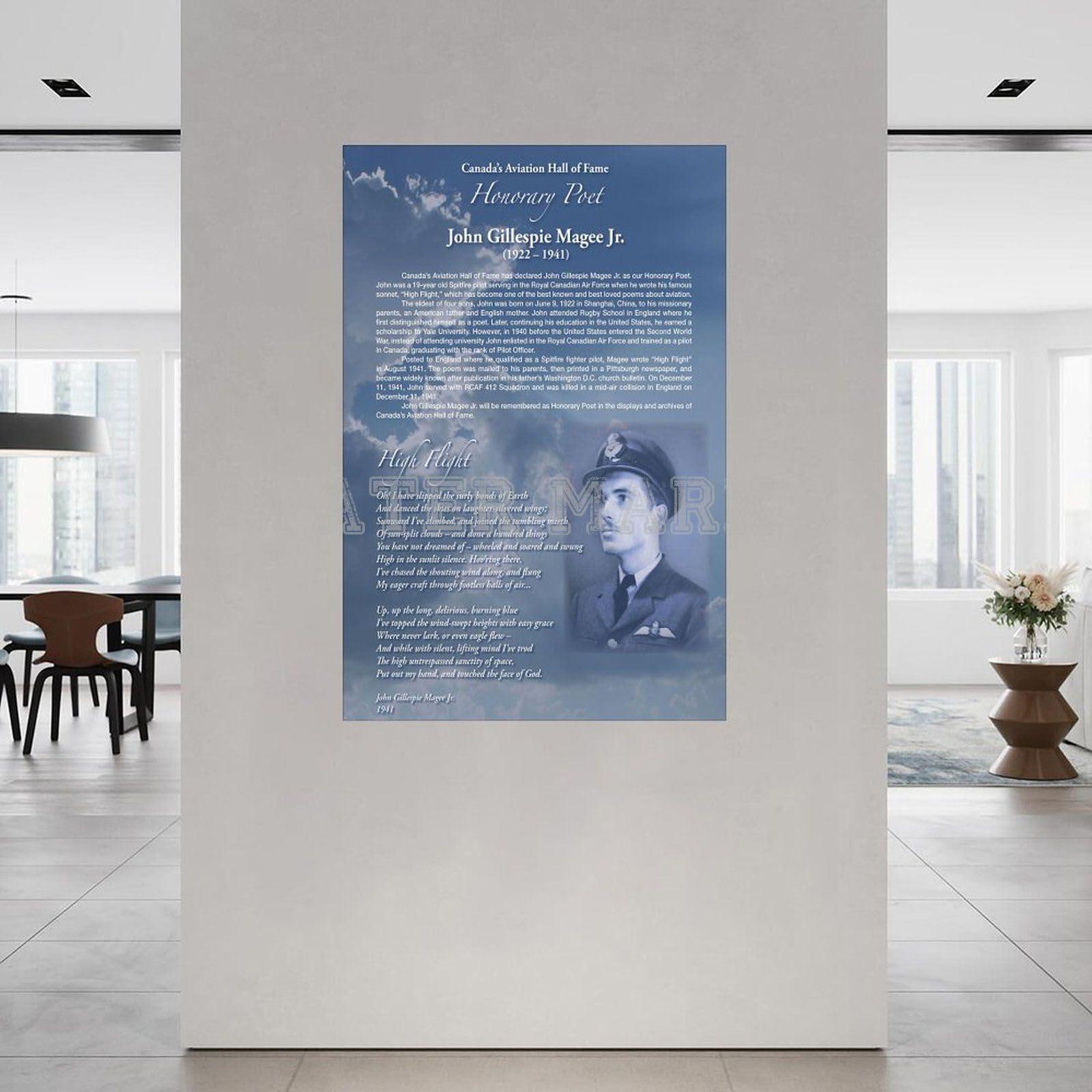 UTWDDCC UTWDDCC High Flight Poem by John Gillespie Magee Jr Poster (4) Canvas Painting Wall Art Poster for Bedroom Living Room Decor 12x18inch(30x45cm)