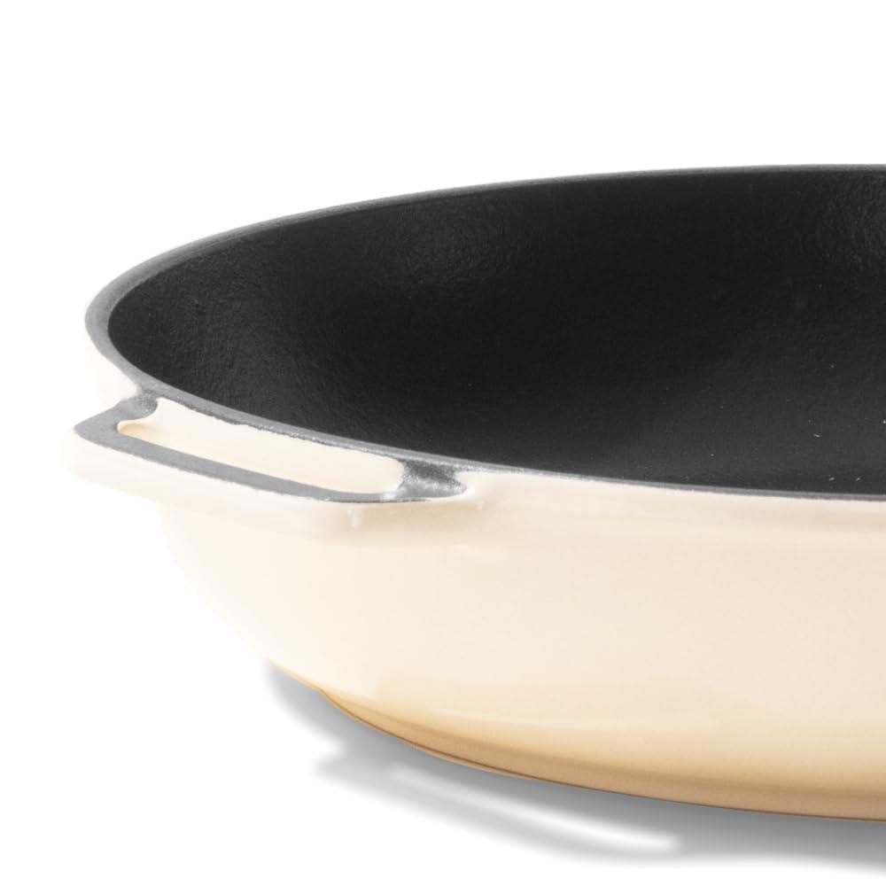 Made In Made In Cookware - Enameled Cast Iron Skillet - Antique White - Exceptional Heat Retention & Durability - Professional Cookware - Crafted in France - Induction Compatible