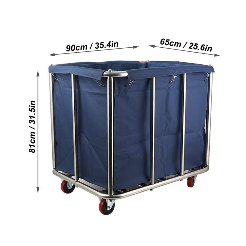 Easyars Rolling Laundry Basket with 4in Heavy Duty wheels,Dirty Linen Storage Hampers Trolley Material Handling Service Carts For Business Industrial Laundry Room