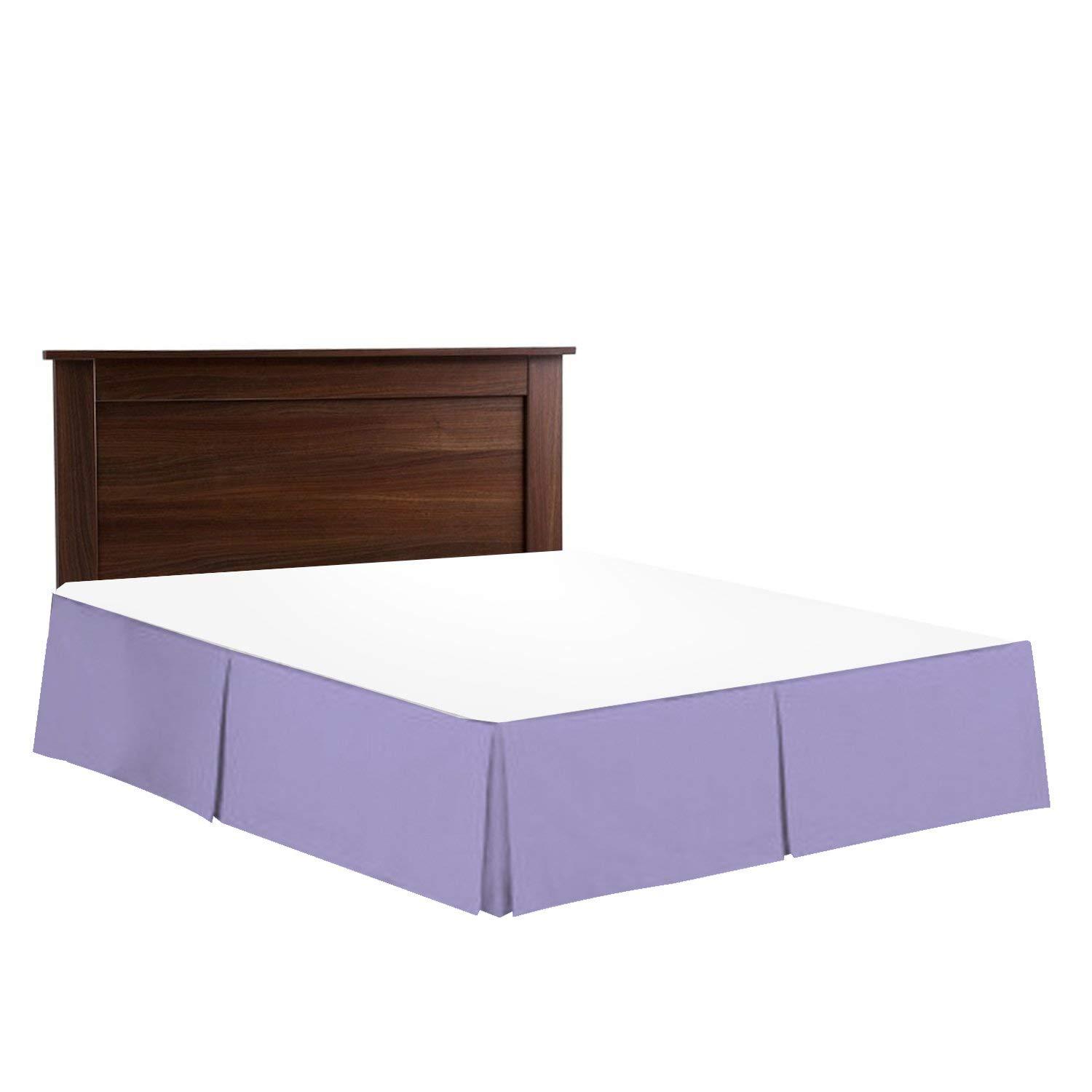 Cotton Farm Cotton Farm Super Soft Egyptian Cotton Box Pleated Lilac Bed Skirt 800 Series 19 Inches Tailored Drop Iron Easy Quadruple Wrinkle Free Full XXL 54'' x 84''