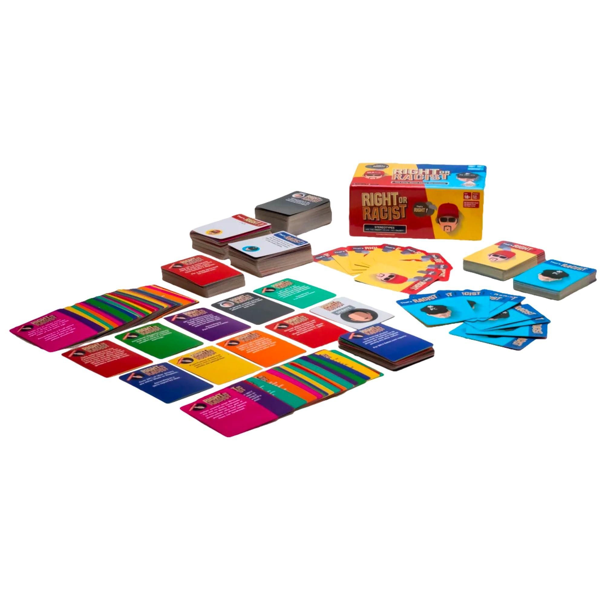 Right Or Racist Right or Racist, Card Game, Gag Gift with Hundreds of Trivia and Debate Cards, Funny Gag Gifts for Secret Santa or White Elephant, Games for Men and Women, 3 to 10+ Players