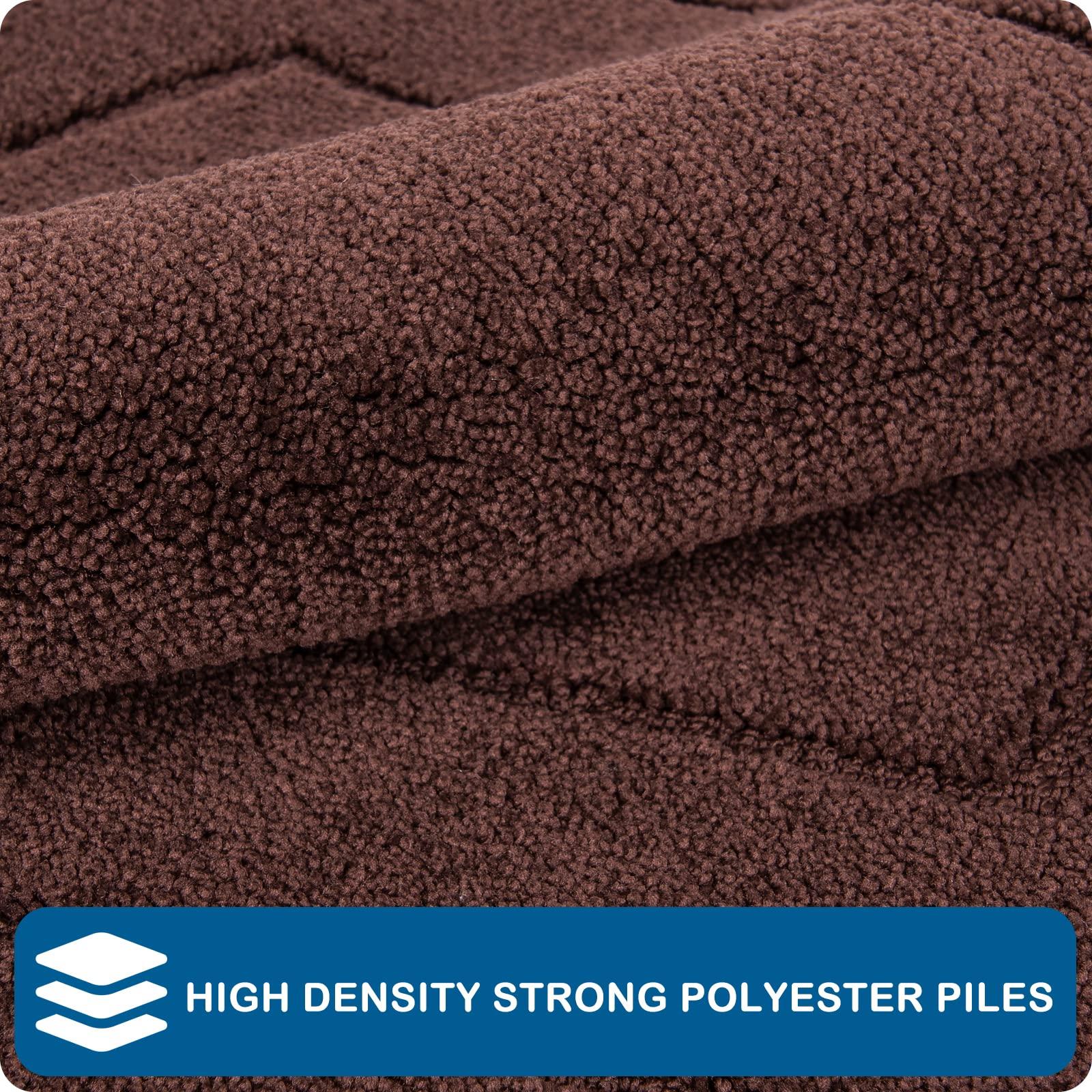 PURRUGS PURRUGS Machine Washable Kitchen Rug 24" x 35.5", Non-Slip/Skid Kitchen Runner Rugs & Floor Mats, Super Absorbent Soft Standing Mats for Kitchen, Sink & Laundry, Brown