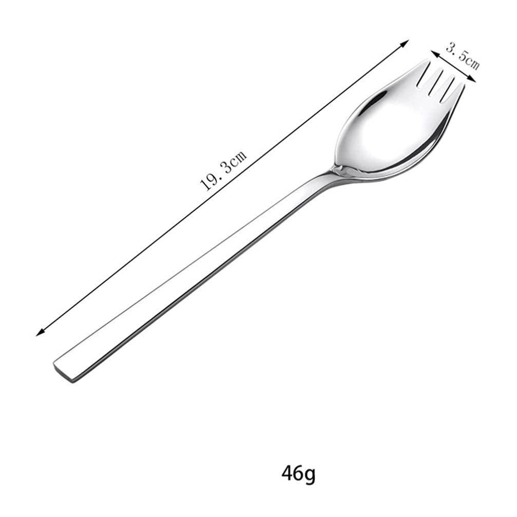 Cabilock 1 Pc 304 Long Handle Spork Cream Spoon Stainless Steel Spoon Salad Spork Salad Spoon